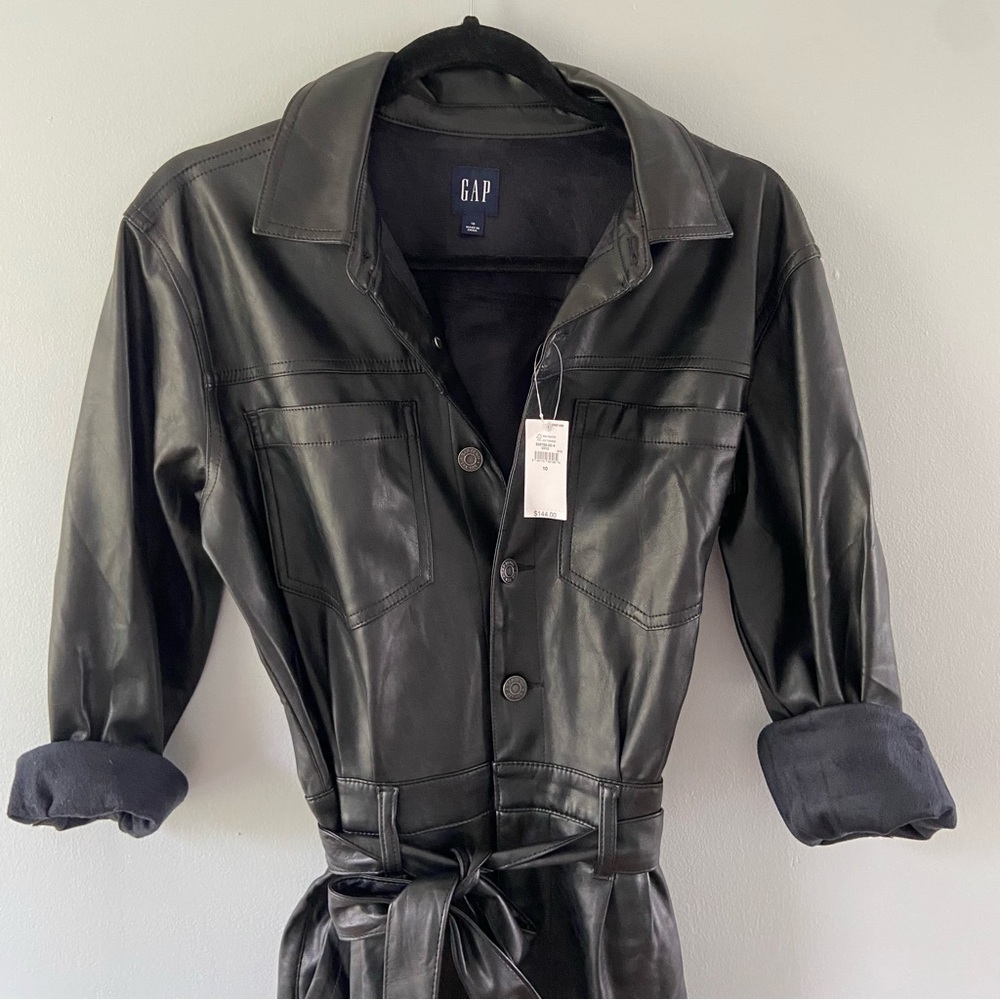 Faux Leather Jumpsuit (NWT)